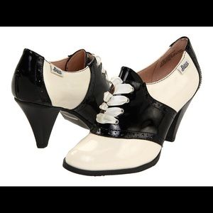 high heel saddle shoes